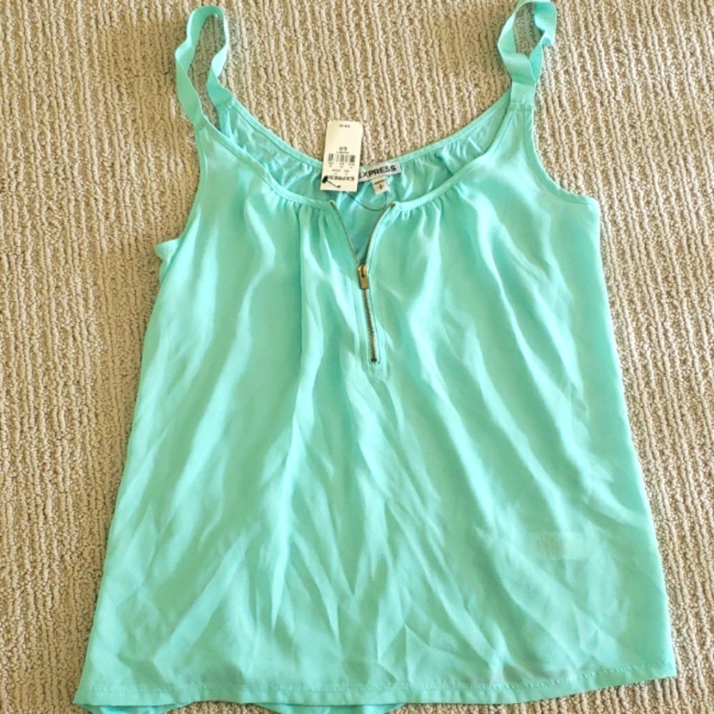 Express light turquoise tank with zipper